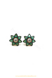 Gold Finished Polki Studs By PTJ
