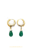 Gold Finished Emerald AD Bali Earrings By PTJ