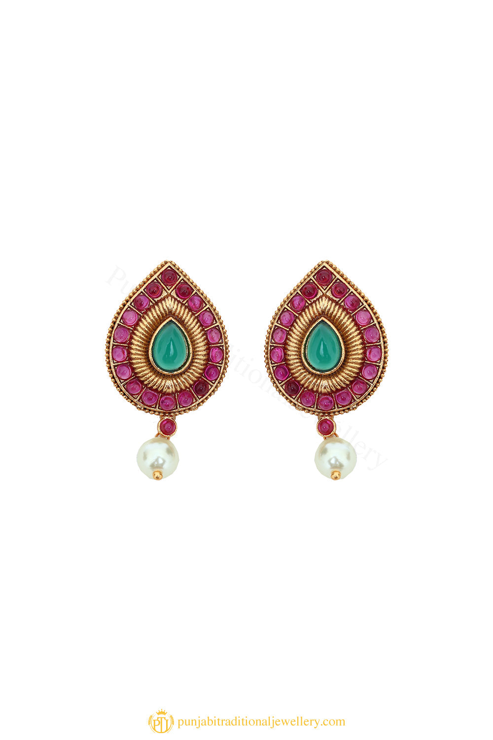 Gold Finished Earrings by PTJ