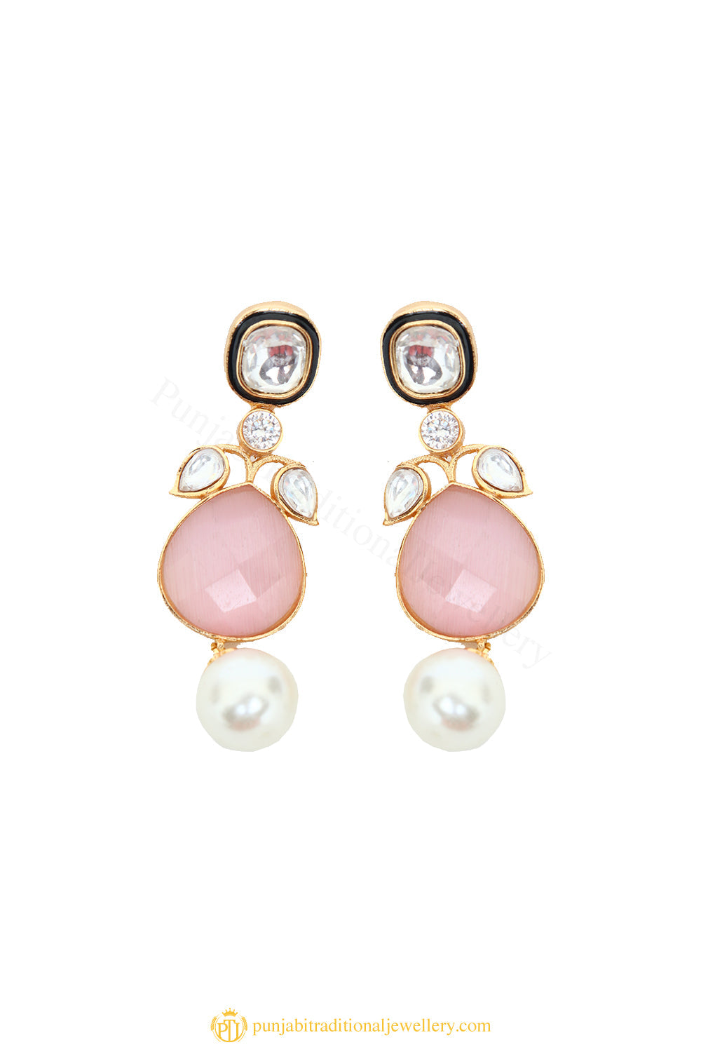 Gold Finished Earrings by PTJ