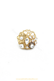 Gold Finished Kundan Ring By PTJ