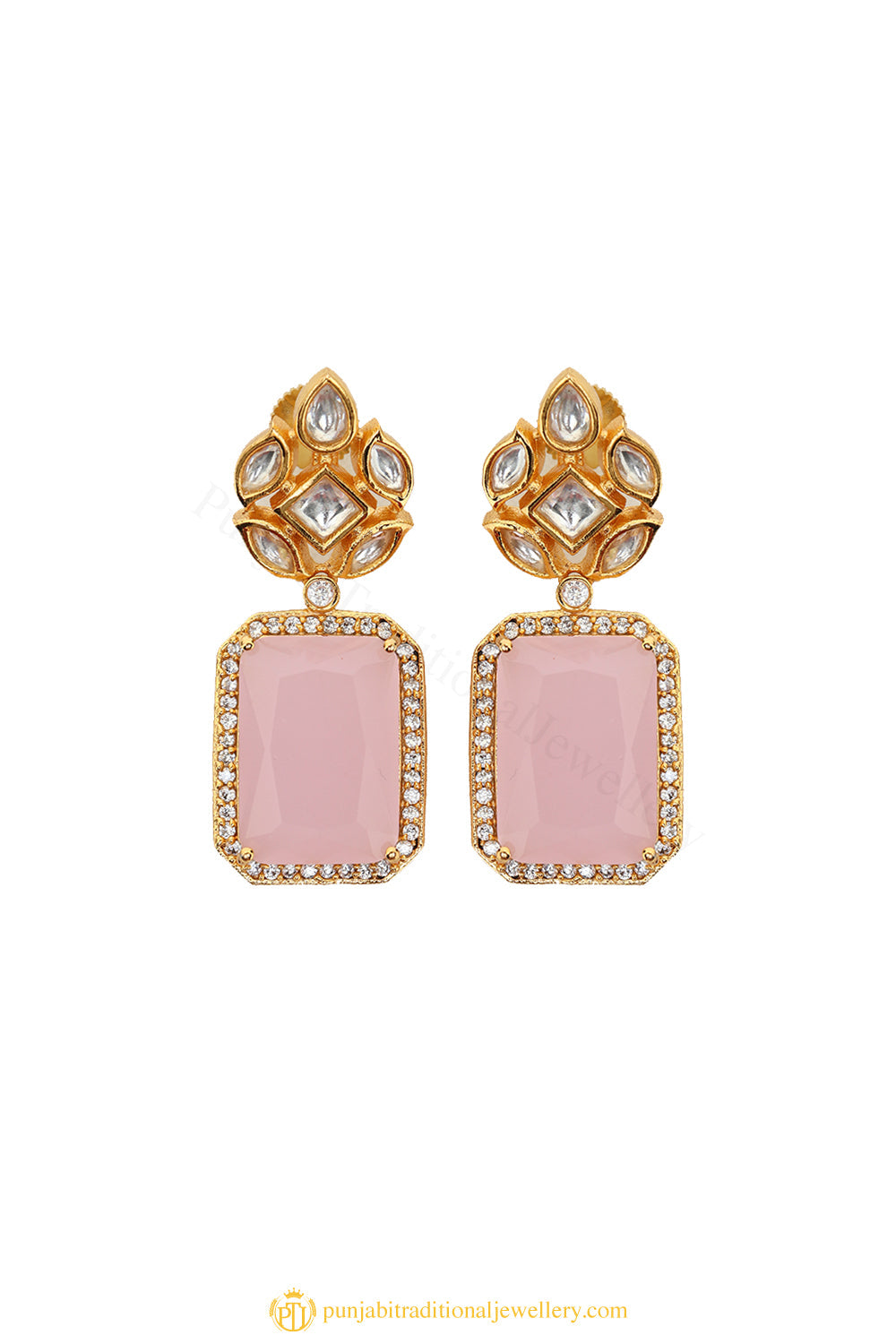Gold Finished Earrings by PTJ