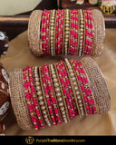 Pink Pearl thread Bangle Set (Both Hand Pair) | Punjabi Traditional Jewellery Exclusive