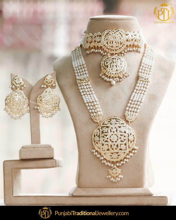 Gold Finished Choker & Rani Haar Jadau Necklace Set | Punjabi Traditional Jewellery Exclusive