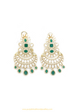 Gold Finished Emerald AD Earrings By  PTJ