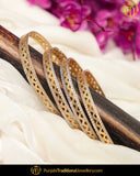 Gold Finished Karra Bangles (Pair)| Punjabi Traditional Jewellery Exclusive