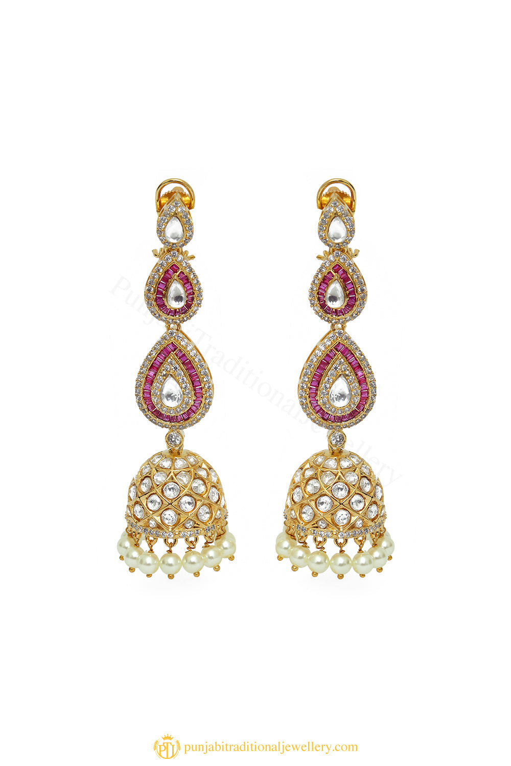 Gold Finished Earrings by PTJ