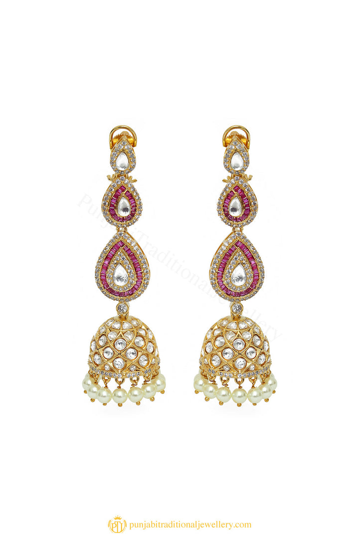 Gold Finished Earrings by PTJ