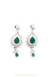 Gold Finished Emerald AD Earrings By PTJ