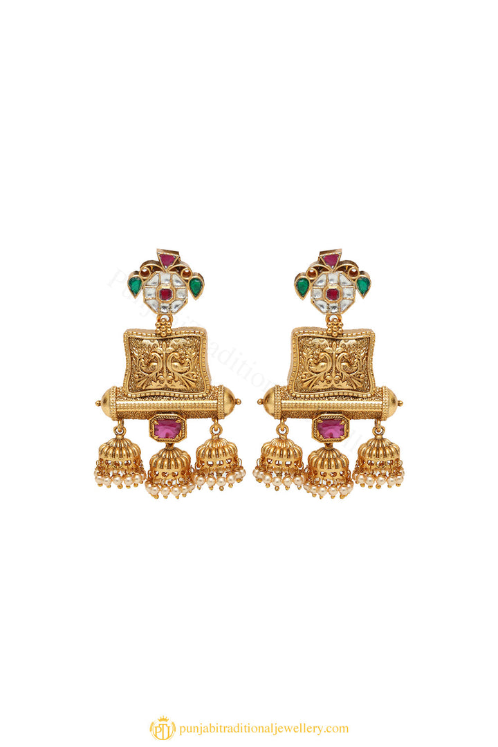 Gold Finished Earrings by PTJ