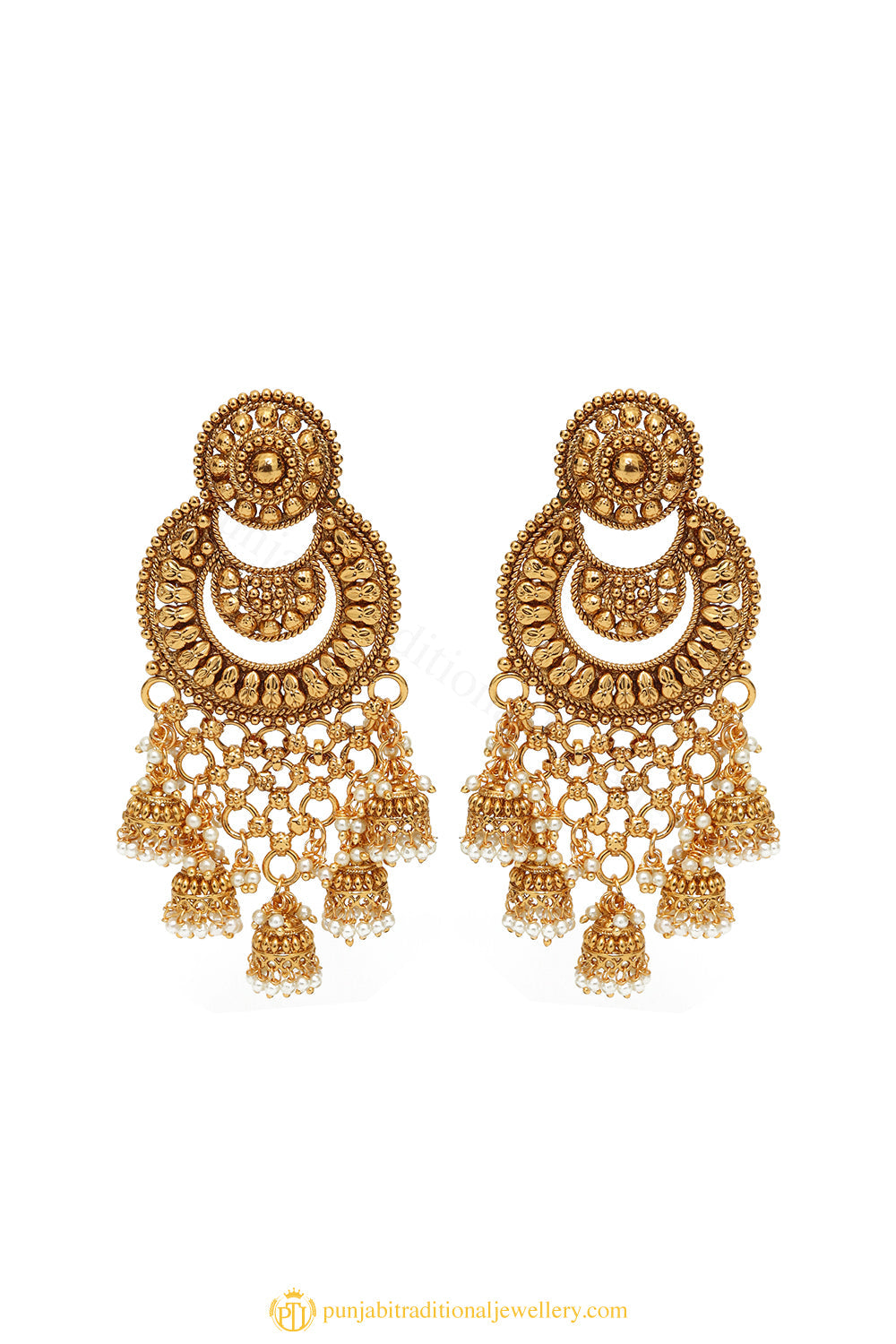 Gold Finished Earrings by PTJ