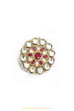 Gold Finished Navratan Kundan Ring By PTJ