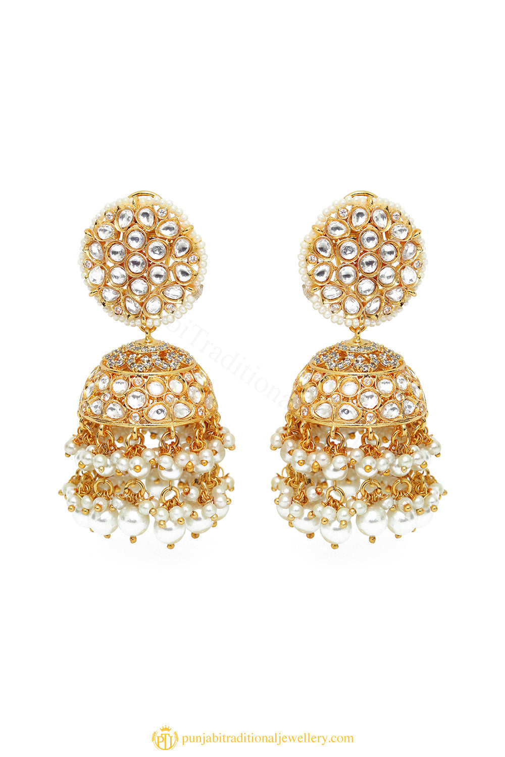 Gold Finished Earrings by PTJ