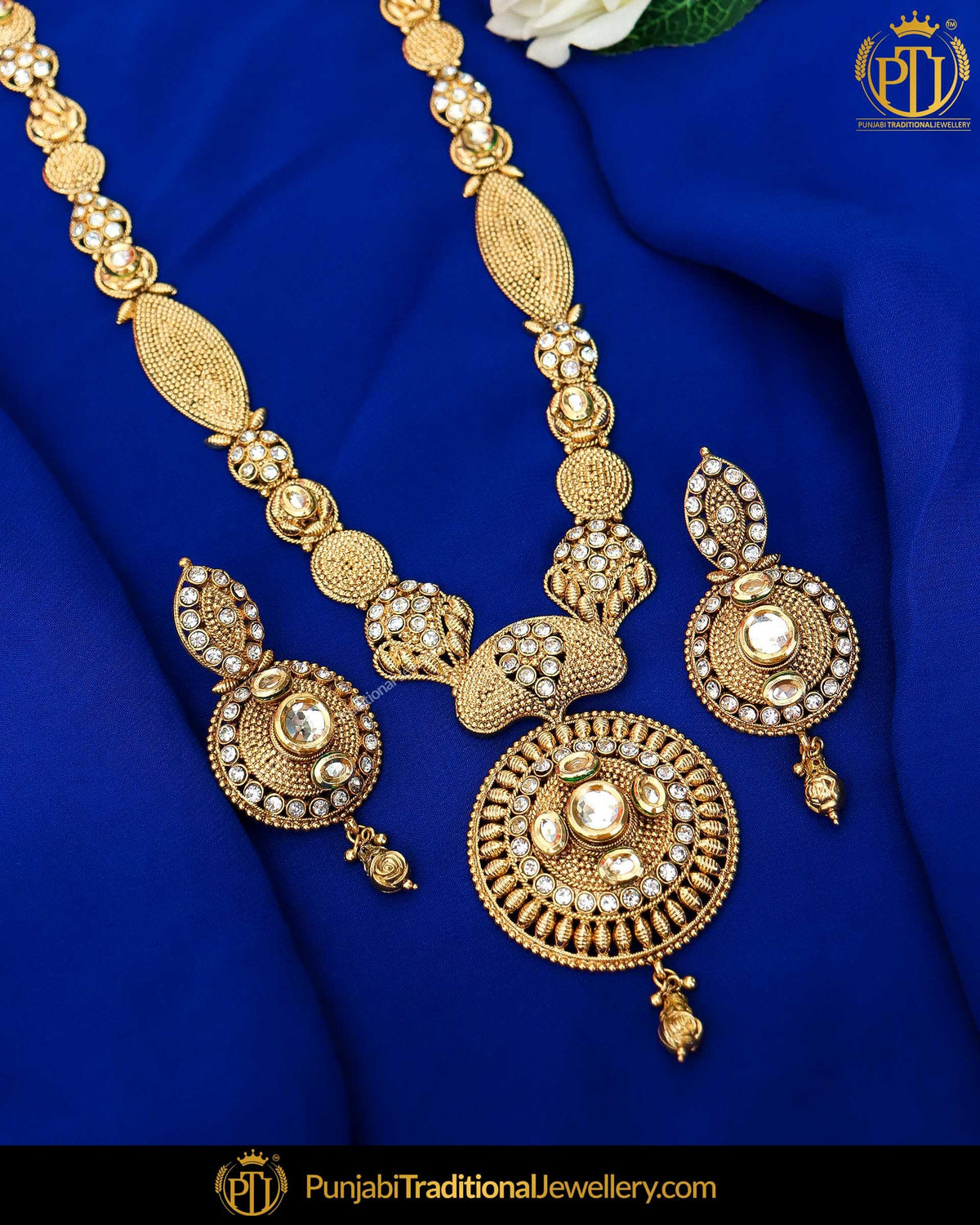 Antique Gold Finished Johda long Set | Punjabi Traditional Jewellery Exclusive
