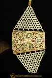 Gold Finished Emerald Rubby Jadau Bracelet | Punjabi Traditional Jewellery Exclusive
