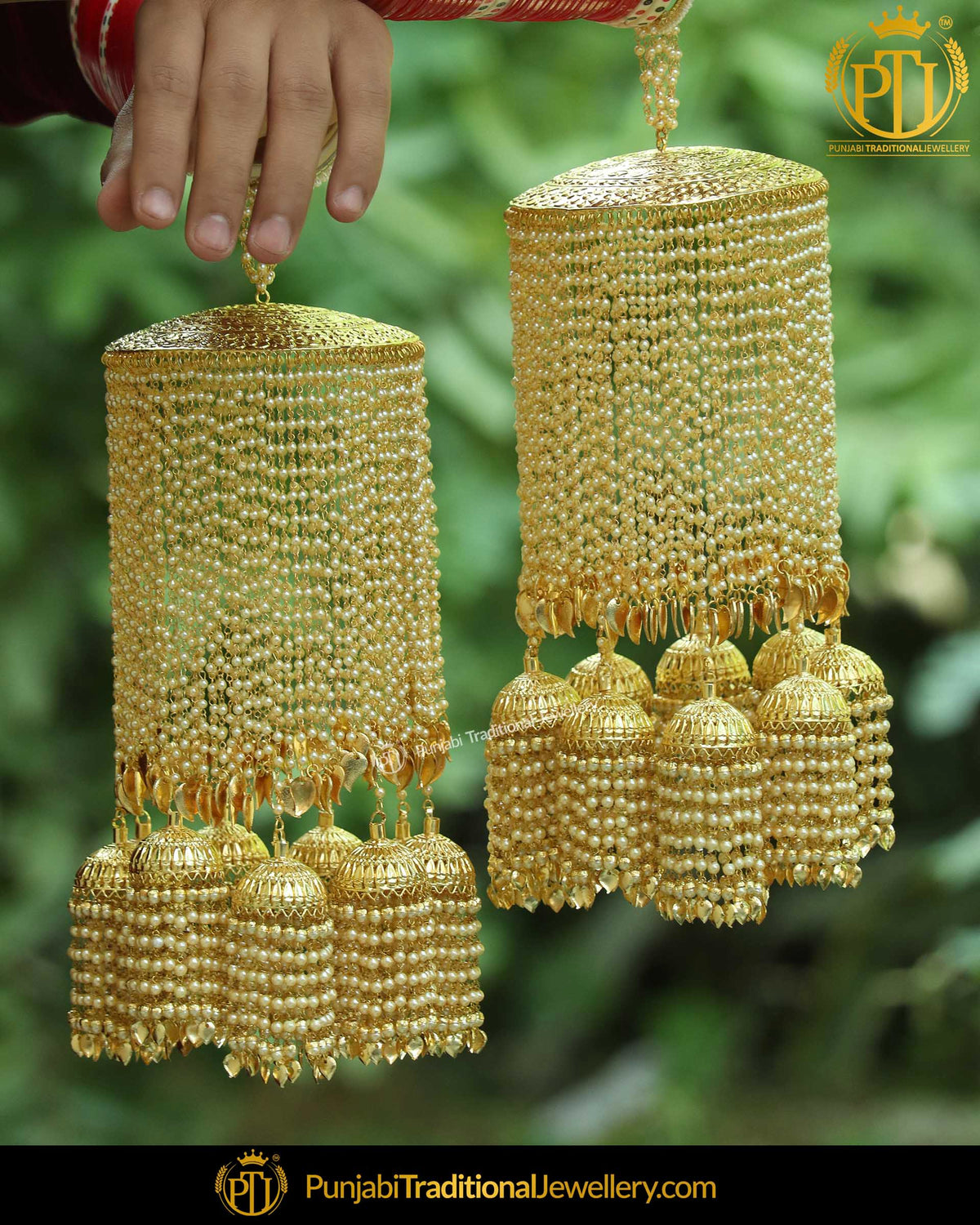 Gold Finished Pearl Pippal Patti Bridal Kalira | Punjabi Traditional Jewellery Exclusive