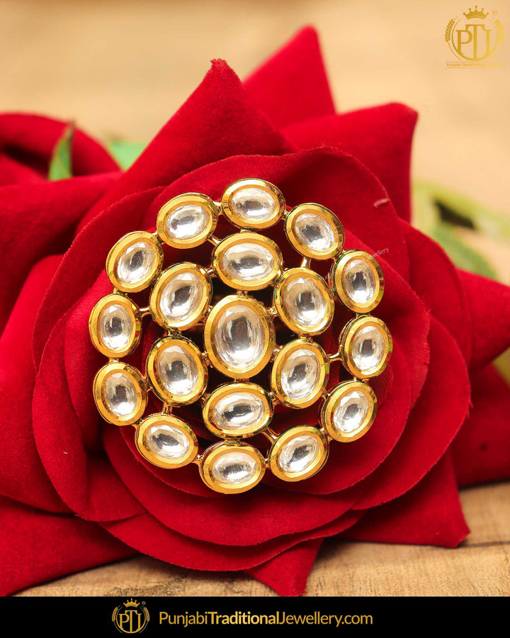 Gold Finished Kundan Ring | Punjabi Traditional Jewellery Exclusive