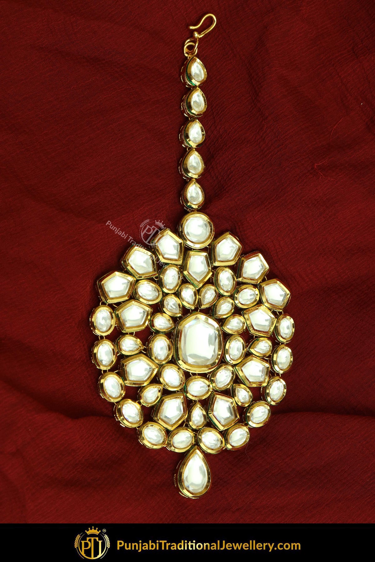 Gold Finished Kundan Tikka | Punjabi Traditional Jewellery Exclusive