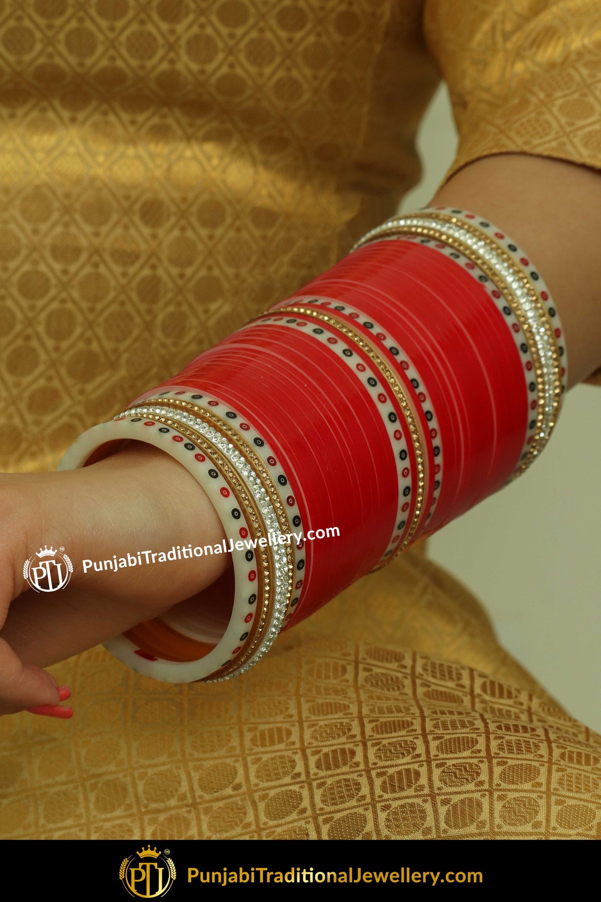 Red Pearl Bridal Chura | Punjabi Traditional Jewellery Exclusive