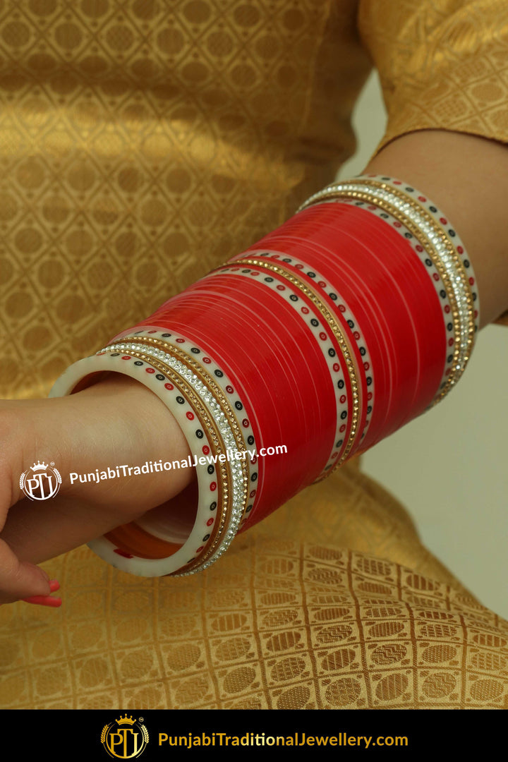 Red Pearl Bridal Chura | Punjabi Traditional Jewellery Exclusive