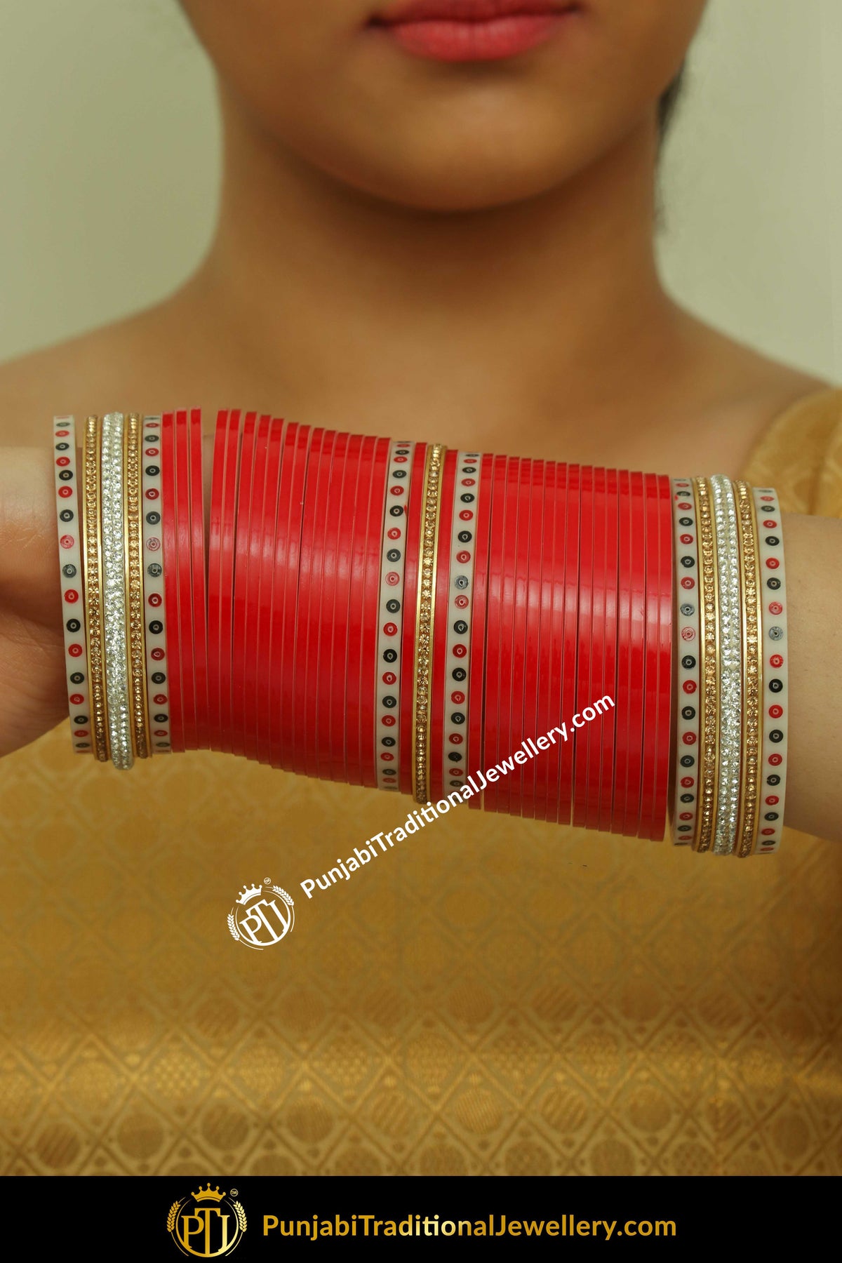 Red Pearl Bridal Chura | Punjabi Traditional Jewellery Exclusive