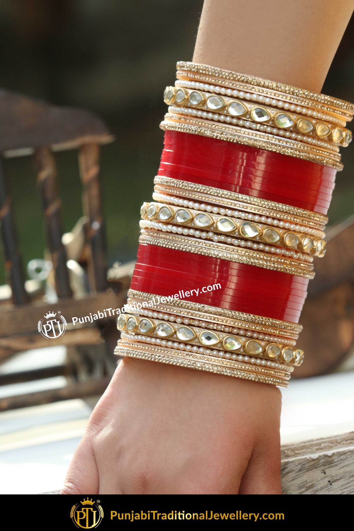 Red Kundan Bridal Chura | Punjabi Traditional Jewellery Exclusive