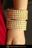 Kwairah Gold Finished Kundan Openable Karra Bangles (Pair)| Punjabi Traditional Jewellery Exclusive