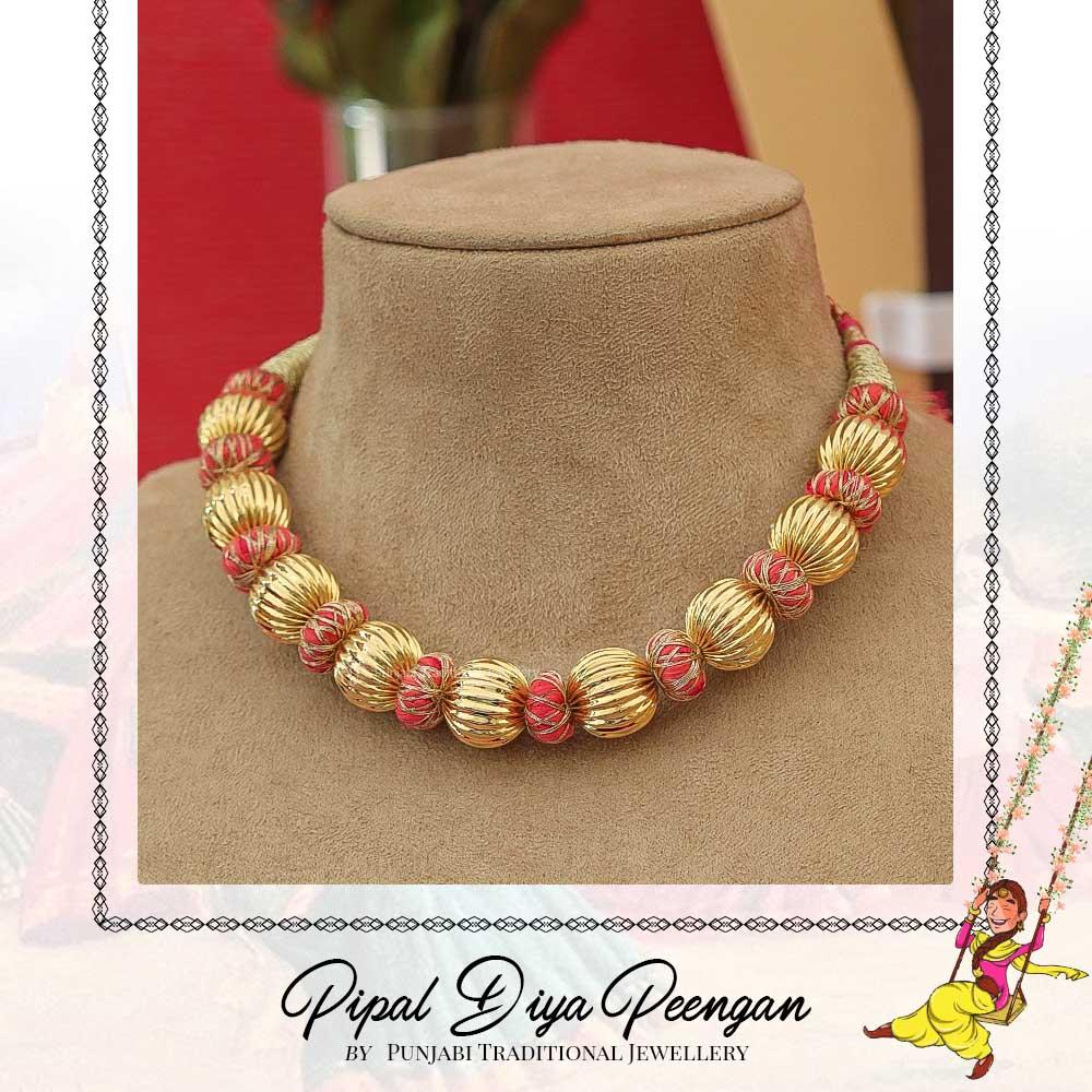 Gold Finished Rubby kaintha | Pipal Diya Peengan by Punjabi Traditional Jewellery Exclusive