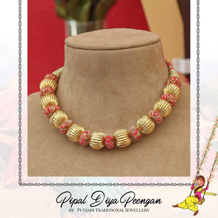 Gold Finished Rubby kaintha | Pipal Diya Peengan by Punjabi Traditional Jewellery Exclusive