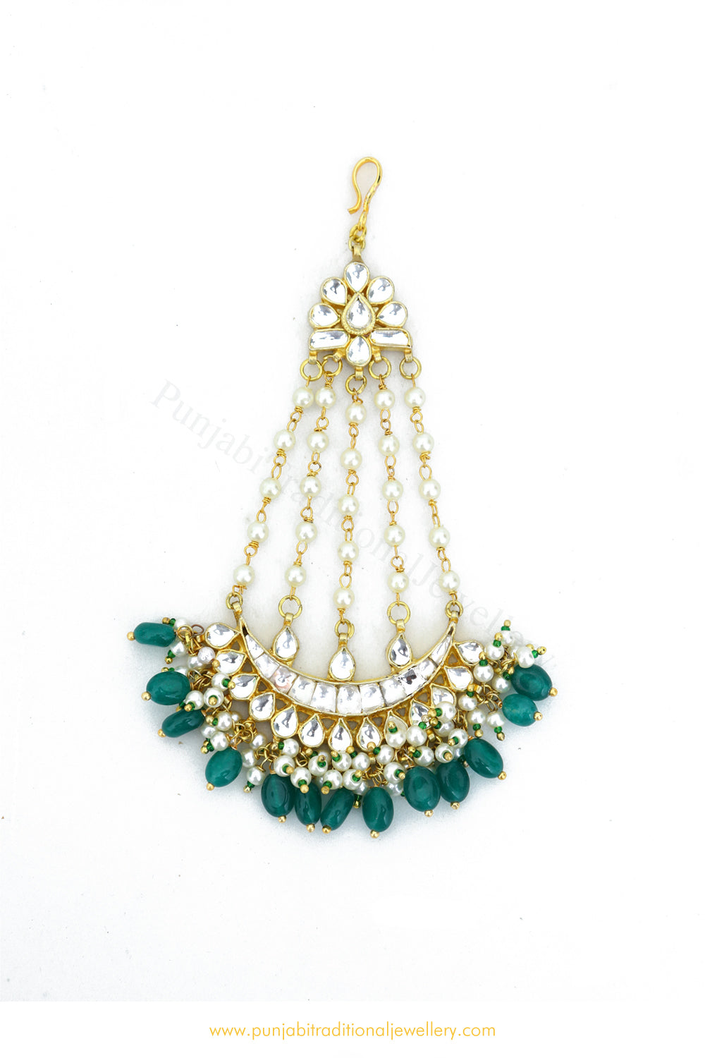 Gold Finished Kundan Emerald By PTJ Exclusive
