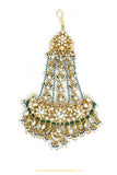 Gold Finished Kundan Emerald Passa By PTJ Exclusive