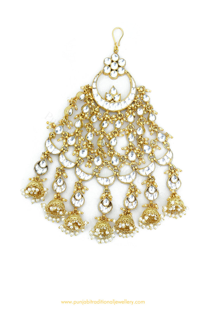 Gold Finished Kundan Jhumki Passa By PTJ Exclusive
