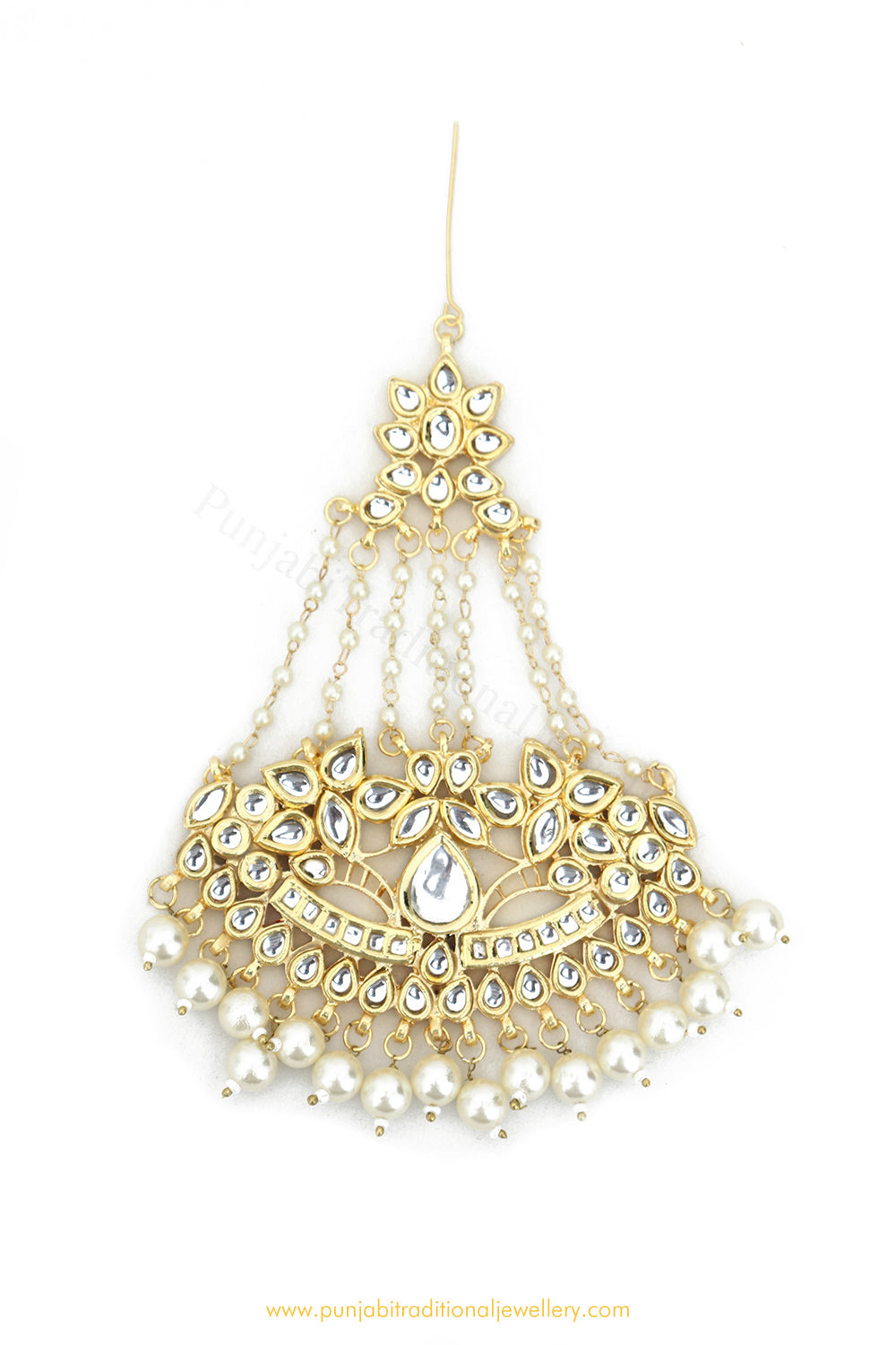 Gold Finished Kundan Pearl Emerald Passa By PTJ Exclusive