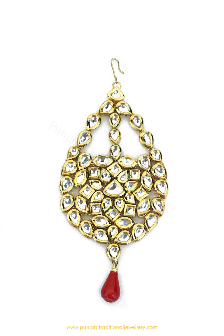 Gold Finished  Rubby Kundan Passa By PTJ Exclusive