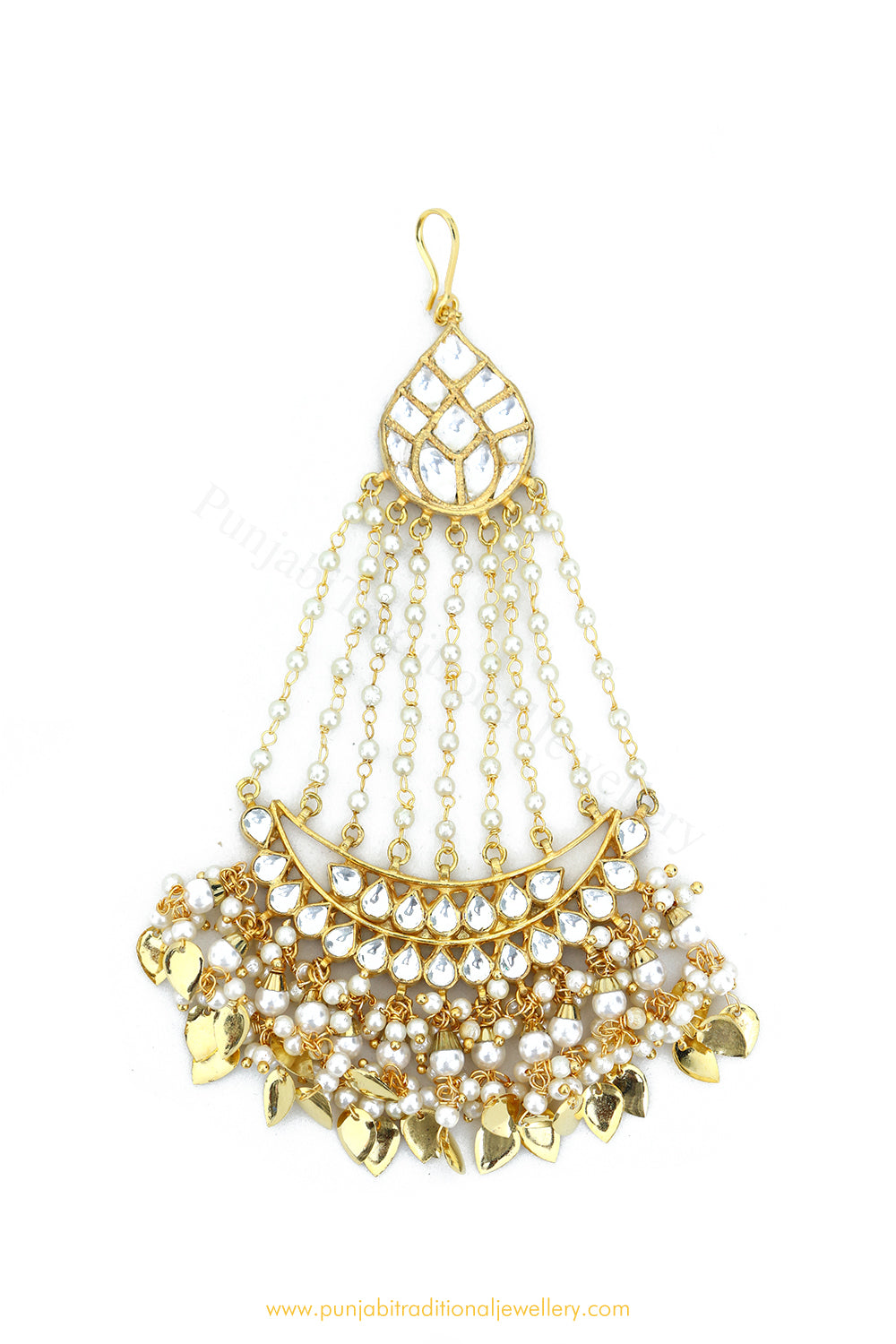 Gold Finished Kundan Pippal Patti Passa By PTJ Exclusive