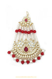 Gold Finished Red Kundan Pearl Passa By PTJ Exclusive