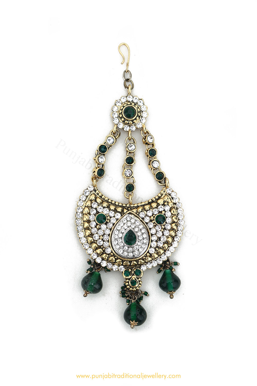 Gold Finished Emerald Stone Passa By PTJ Exclusive