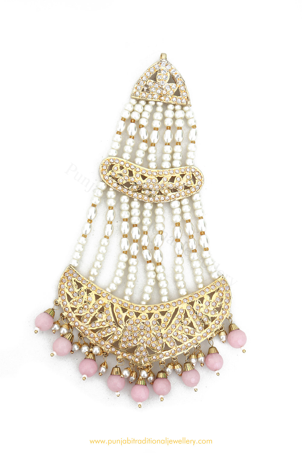 Gold Finished Pink Jadau Passa By PTJ Exclusive
