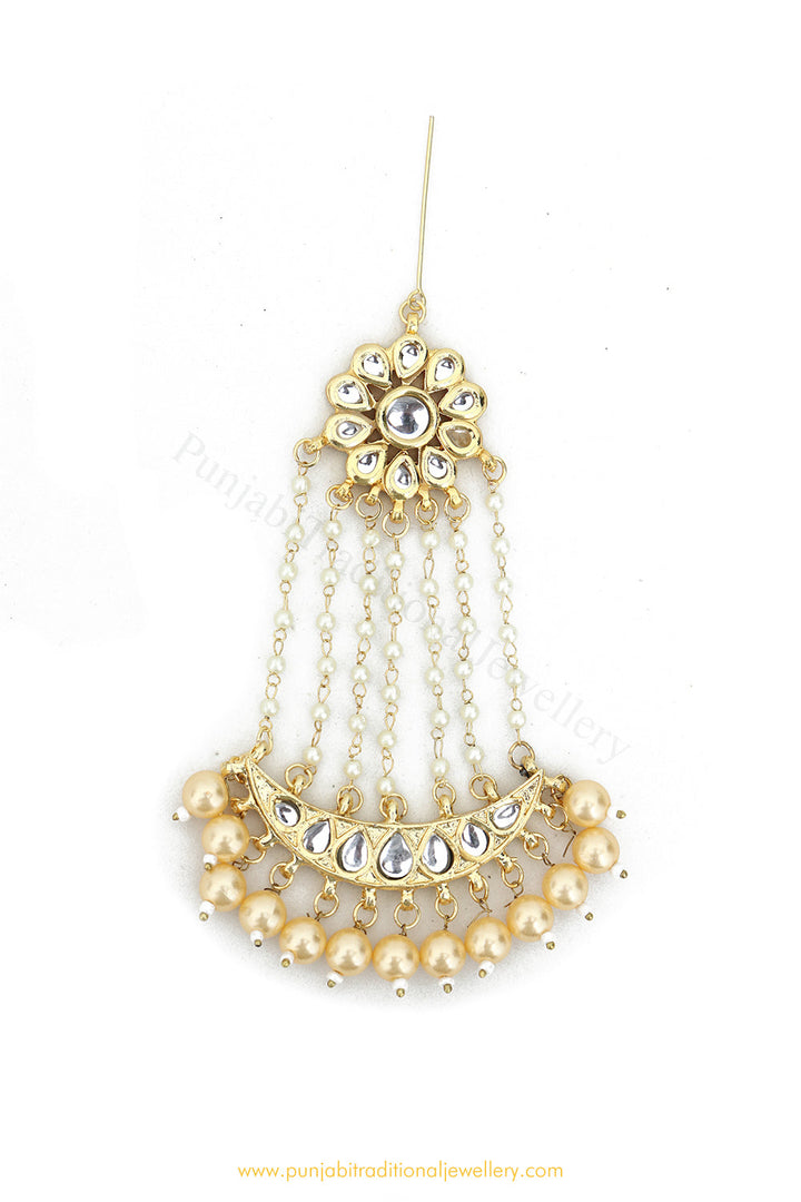 Gold Finished Kundan Pearl Passa By PTJ Exclusive