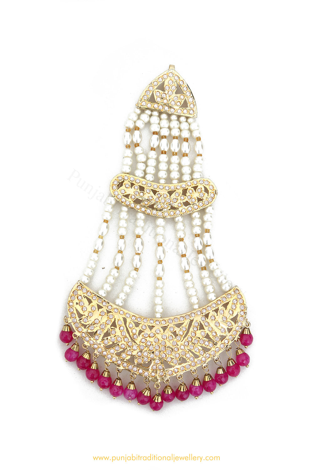 Gold Finished HotPink Jadau Passa By PTJ Exclusive