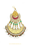 Gold Finished Kundan Ruby Emerald Passa By PTJ Exclusive