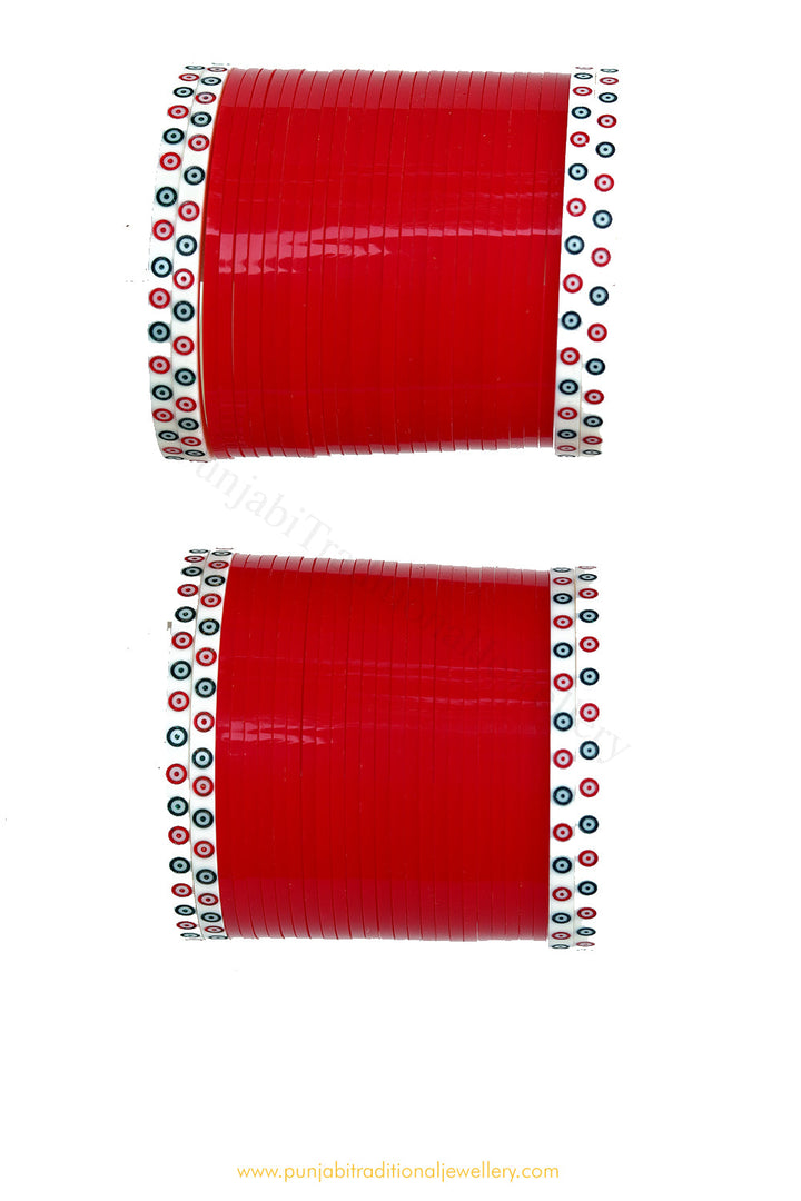 Red Colour Traditional Bridal Chura By PTJ