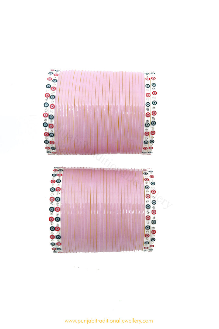 Pink Colour Traditional Bridal Chura By PTJ