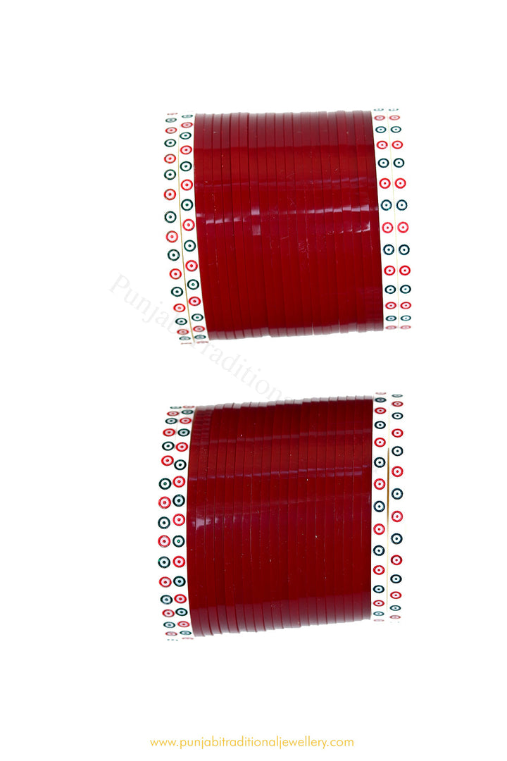 Mehrron Colour Traditional Bridal Chura By PTJ