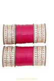 Raani Pink Colour American Diamond Dotted Bridal Chura By PTJ