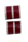 Maroon Colour Dotted Bridal Chura By PTJ