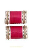 Red Colour Dotted Pearl Bridal Chura By PTJ