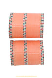 Peach Colour Dotted Bridal Chura By PTJ