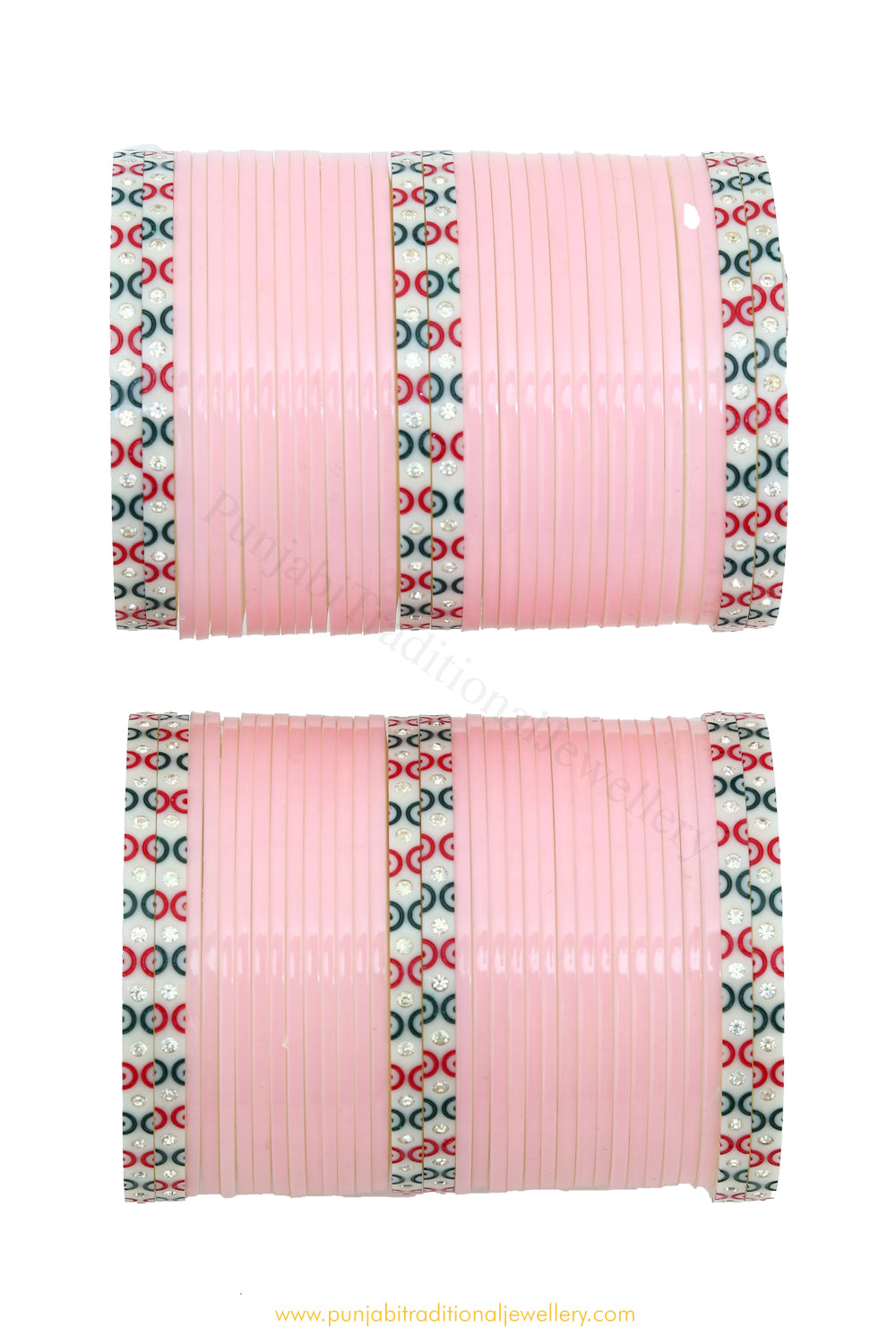 Pink Colour Dotted Bridal Chura By PTJ