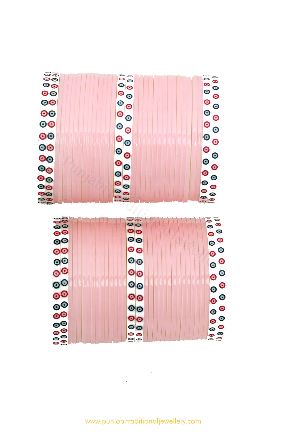 Pink Colour Dotted Bridal Chura By PTJ